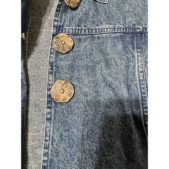 Vintage Keren Hart Womens Denim Jacket Balloon Sleeves Boho Jean Poof Puff Small - Picture 5 of 12